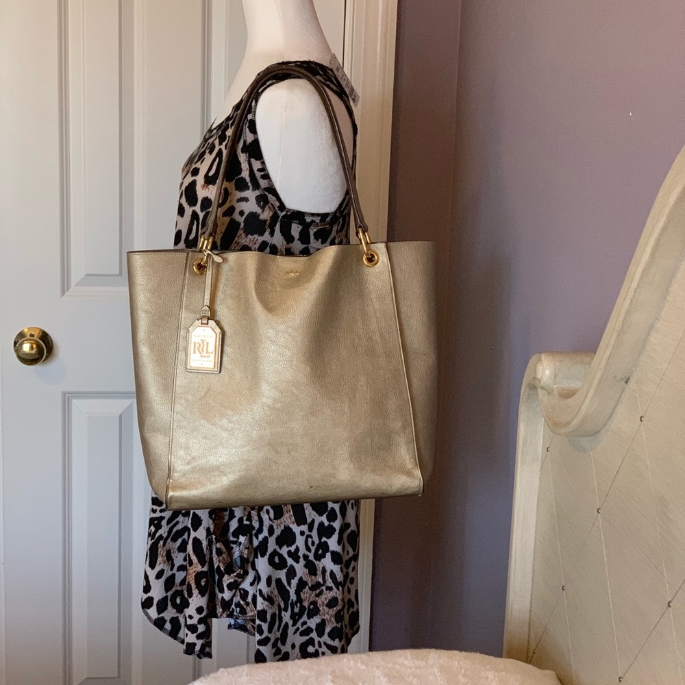 Ralph Lauren large golden handbag